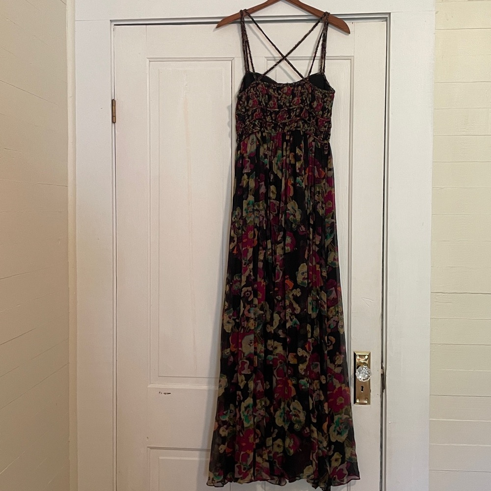 New Ulla Johnson Ines Floral Silk Maxi Dress size 6 in Cosmic - Picture 7 of 14
